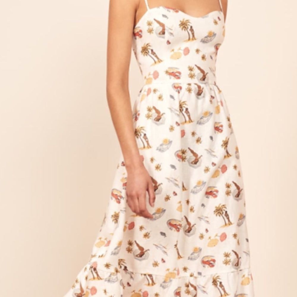 COPY - - SOLD OUT everywhere Reformation Eileen Tropez Midi Dress NWOT